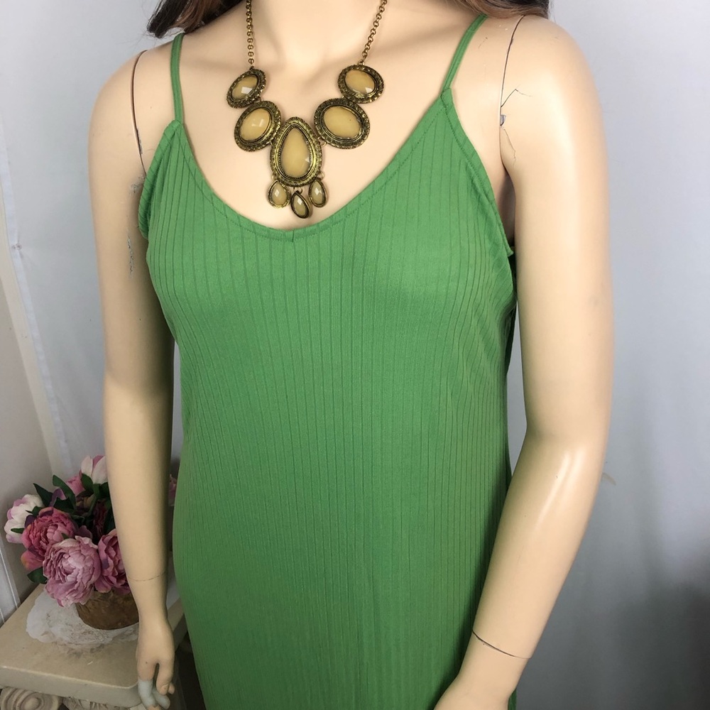 2x Plus Size Solid Light Green Ribbed Sleeveless … - image 5